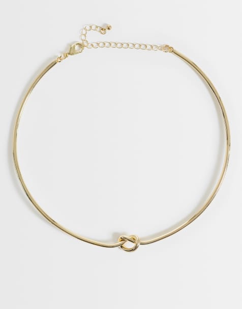 DesignB London chokerketting met knoopdetail in goud - view 1