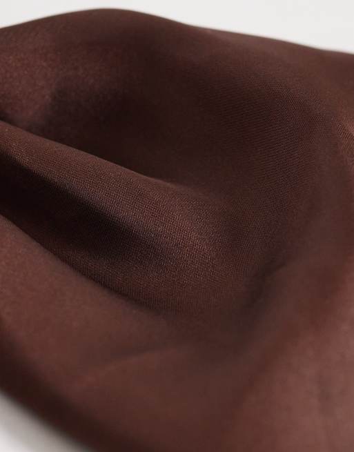 DesignB London - Chouchou style foulard - Marron foncé, 2 de 3