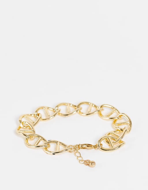 DesignB London chunky anklet in gold, 2 of 4
