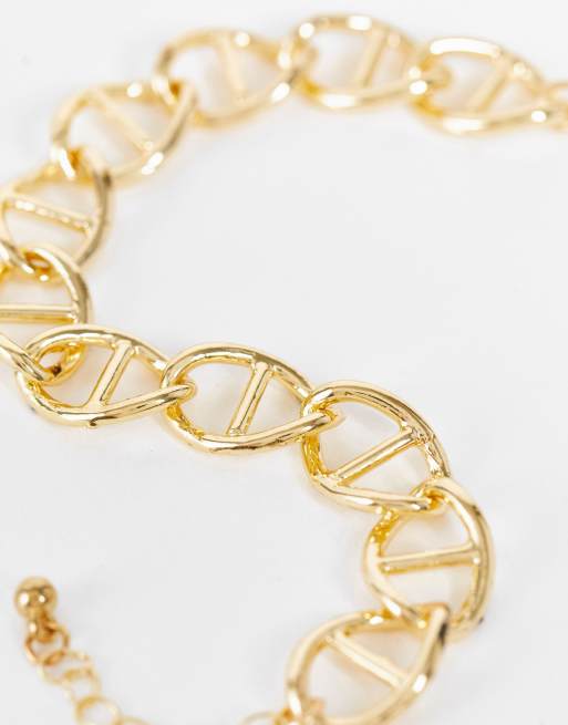DesignB London chunky anklet in gold, 3 of 4