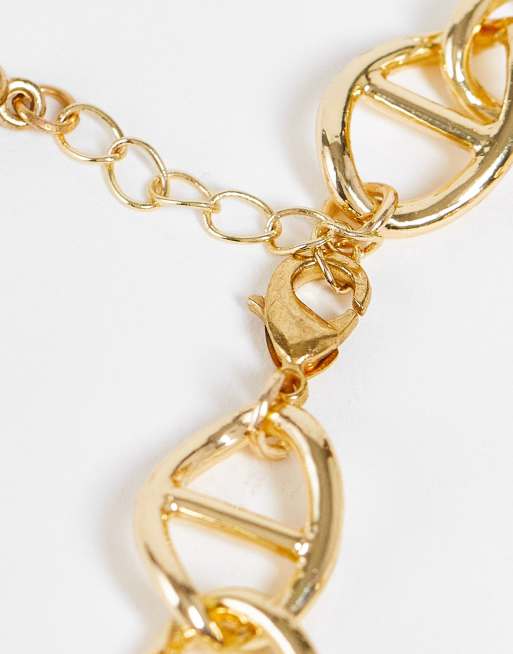 DesignB London chunky anklet in gold, 4 of 4