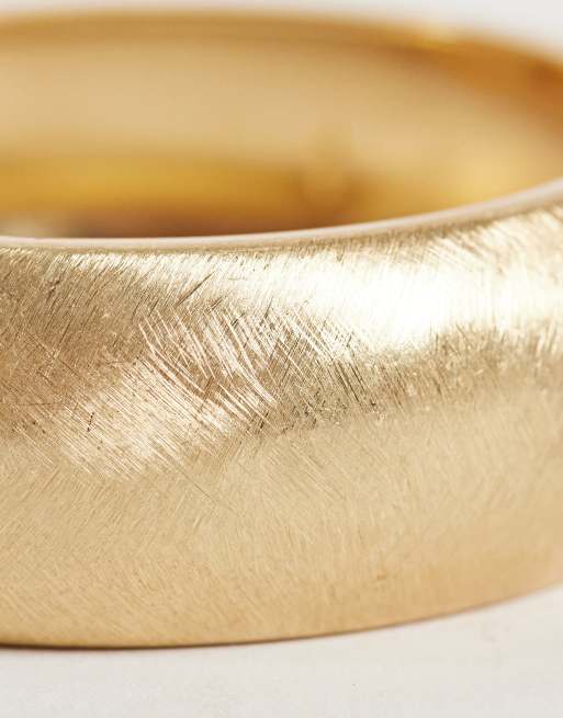 DesignB London chunky bangle in brushed gold, 3 of 3