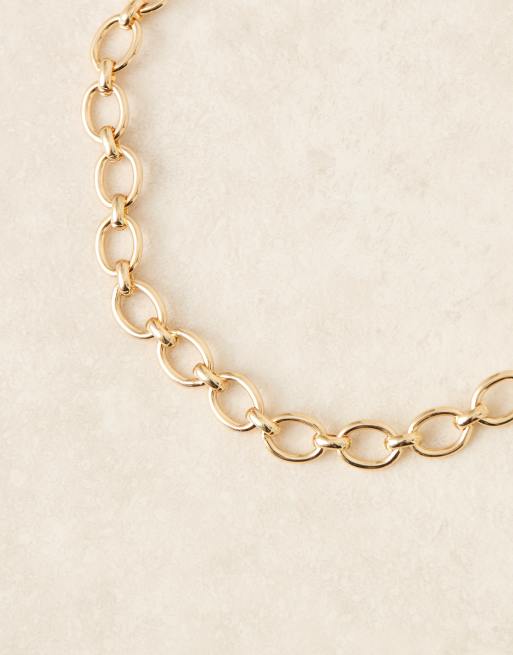 DesignB London chunky chain necklace in gold, 3 of 3