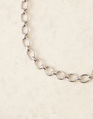 Designb London Chunky Chain Necklace In Silver