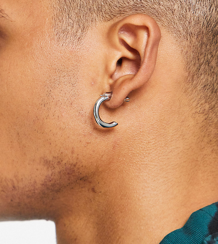 Designb London chunky hoop earrings in silver - exclusive to ASOS