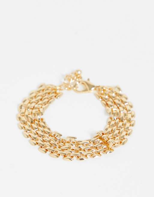 DesignB London chunky link bracelet in gold