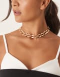 [DesignB London] DesignB London chunky open chain necklace in gold tone No Size GOLD