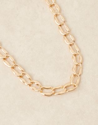 Designb London Chunky Open Chain Necklace In Gold