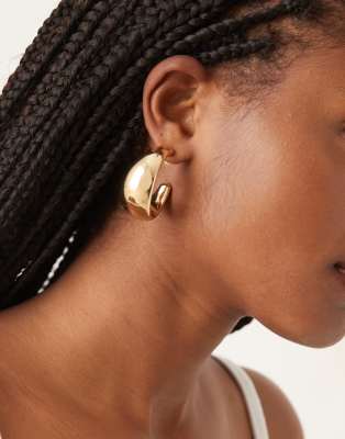 chunky teardrop hoop earrings in gold