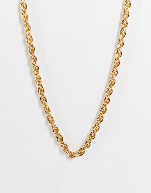 DesignB London chunky twisted necklace in gold