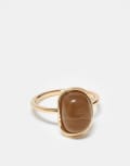 [DesignB London] DesignB London claw set ring with amber stone in gold 20-21MM GOLD