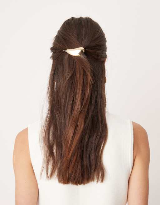 DesignB London - Clip per capelli color oro a barretta effetto colato