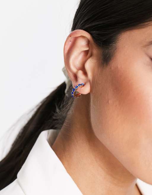 Blue deals huggie earrings