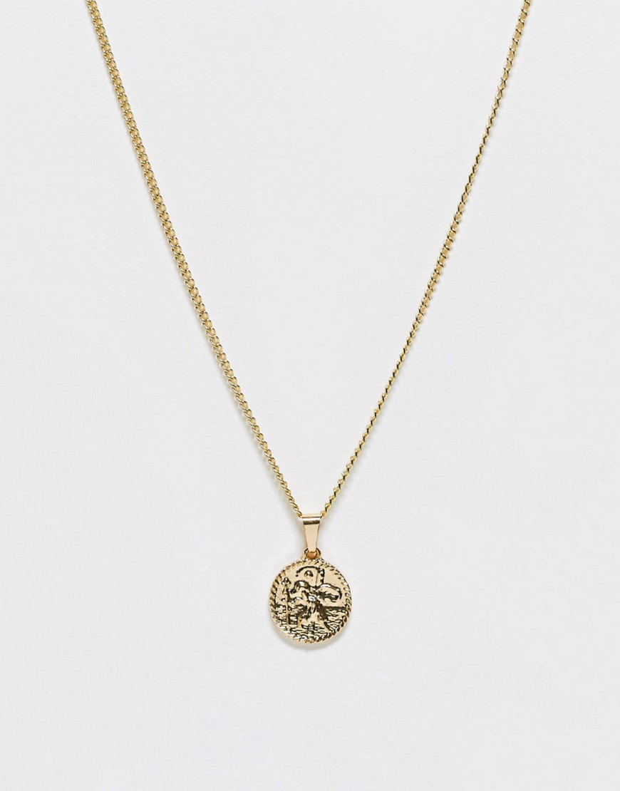 DesignB London coin pendant necklace in gold