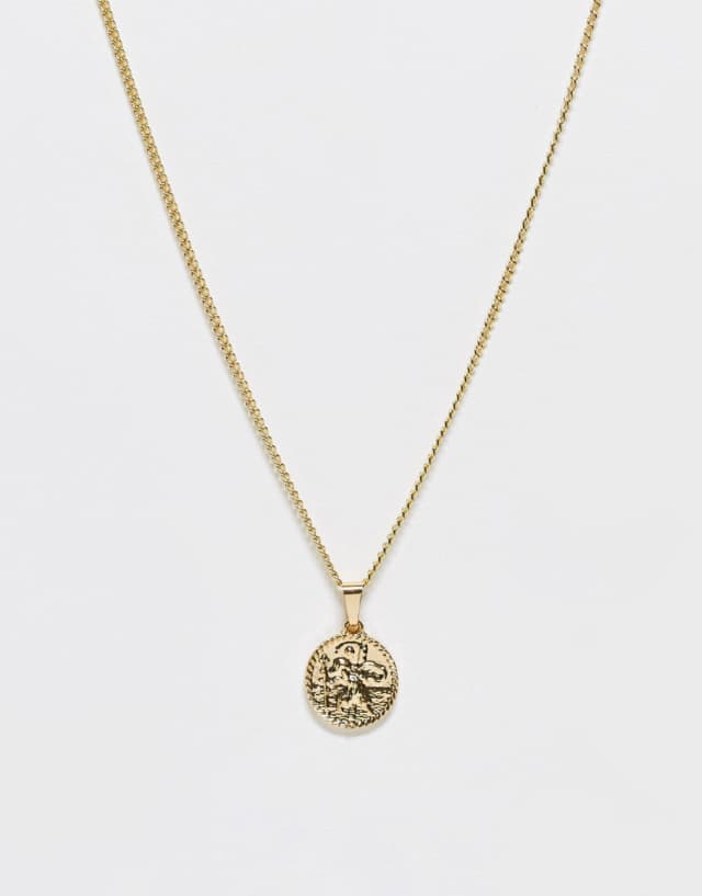 DesignB London coin pendant necklace in gold