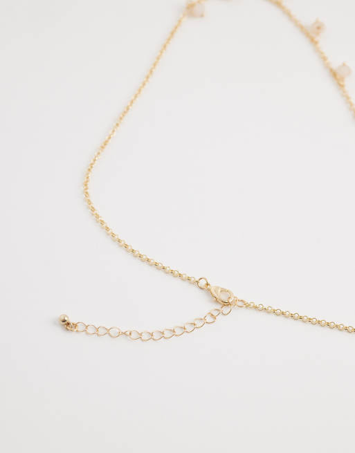 DesignB London - Collana a catenina dorata con perline in vetro, 4 di 4