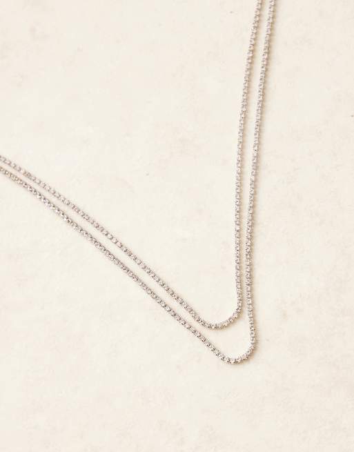 DesignB London - Collana argentata con catenina decorata, 2 di 3