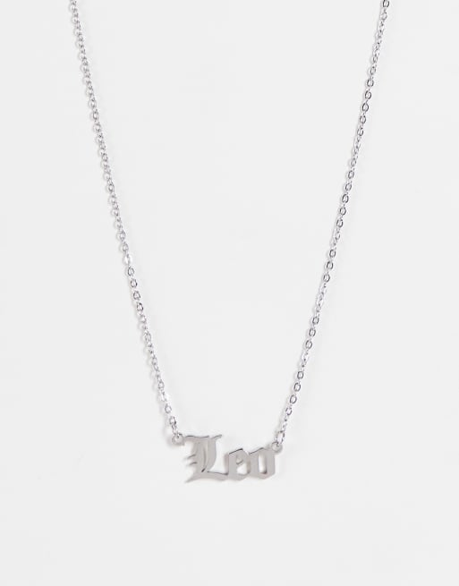 DesignB London - Collana argento in acciaio inossidabile con scritta 