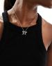 DesignB London - Collana color argento con ciondolo con fiocco 