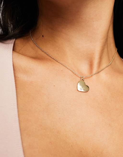 DesignB London - Collana color oro con ciondolo a cuore
