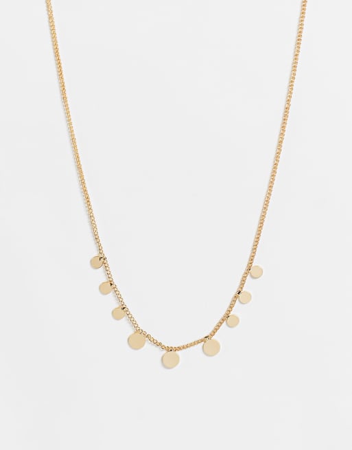 DesignB London - Collana dorata con charm a disco