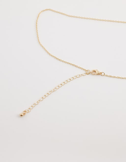 DesignB London - Collana dorata con pendente martellato, 3 di 4