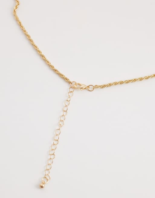 DesignB London - Collana dorata con pendente martellato, 4 di 4