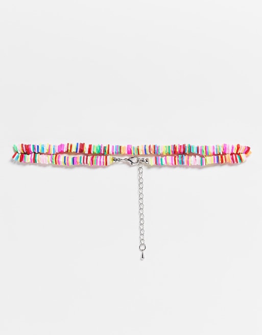 DesignB London - Collarino multicolore stile anni '90 con perline