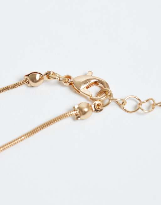 DesignB London - Collier à pendentif effet fondu - Doré, 3 de 4