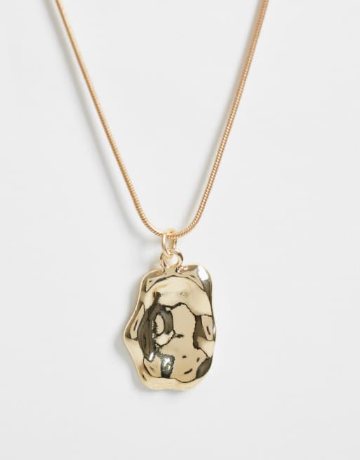 DesignB London - Collier à pendentif effet fondu - Doré, 4 de 4