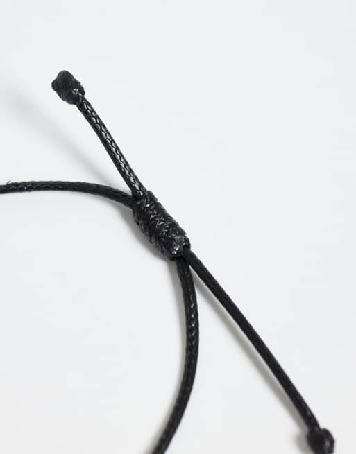 DesignB London - Collier avec cordon et pendentif en résine à pampille - Noir, 3 de 4