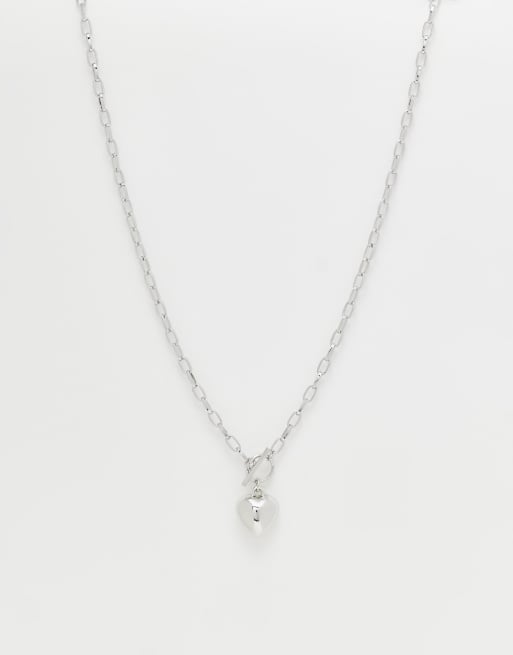 DesignB London - Collier avec pendentif cœur - Argenté