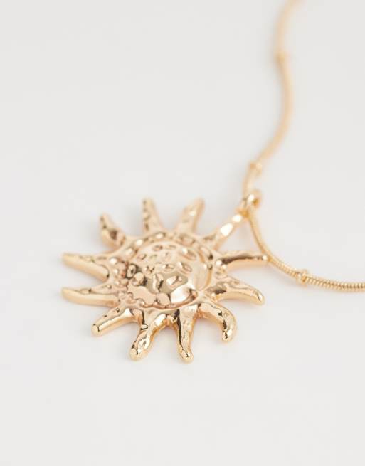 DesignB London - Collier avec pendentif soleil - Doré, 4 de 4