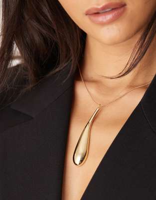 DesignB London - Collier avec pendentif style liquide - Doré