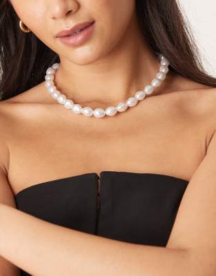 DesignB London - Collier avec perles - Blanc