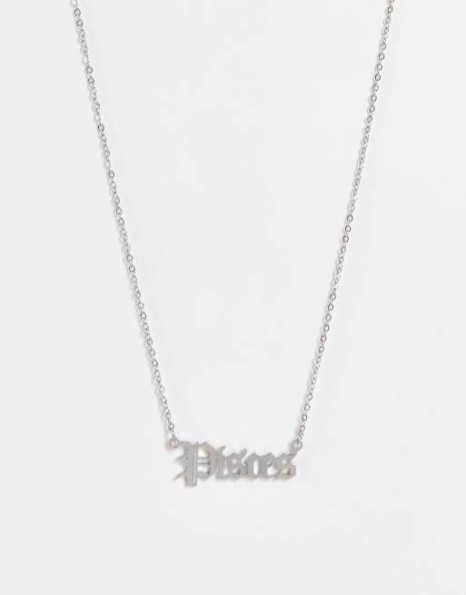 DesignB London - Collier en acier inoxydable à inscription Pisces (signe du zodiaque Poisson) - Argenté 