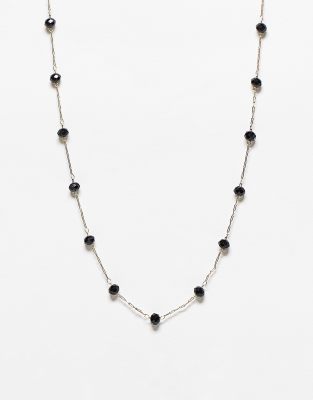 Collier Vintage Doré Et Bakélite Noir - Style Rétro - Parfait état - Bijou Ancien