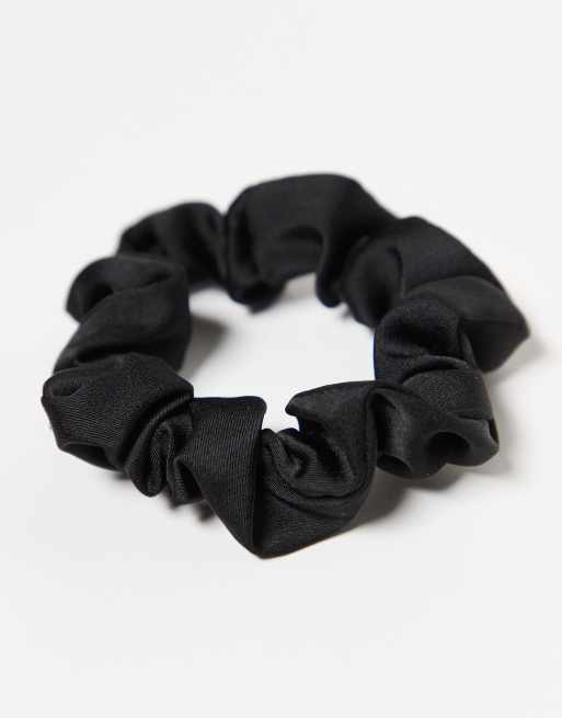 DesignB London - Confezione da 4 elastici per capelli neri in raso, 2 di 3