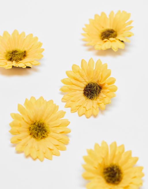 DesignB London - Confezione da 6 fermagli per capelli a forma di girasole, 3 di 3