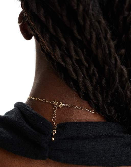 DesignB London – Constellation – Goldfarbene Halskette mit mehreren Anhängern, 3 von 4