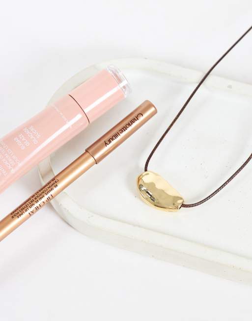 DesignB London cord necklace with molten metal pendant in gold, 2 of 4