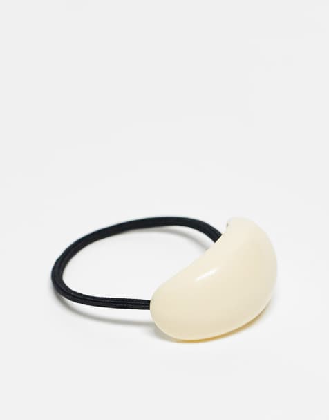 DesignB London - Cremefarvet hårelastik med resin-design - view 1