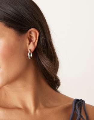 DesignB London - Creolen in Silber mit Schmelzmetall-Design