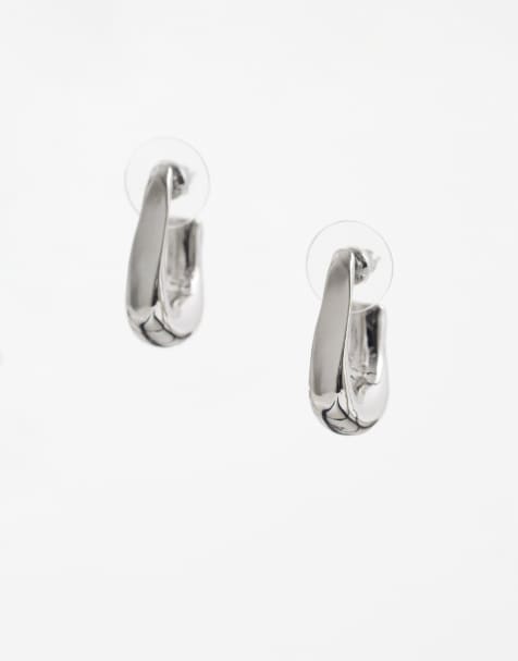 DesignB London – Creolen in Silber mit Schmelzmetall-Design - view 1