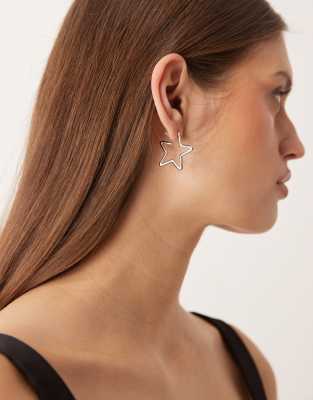 DesignB London - Creolen in Silber mit Stern-Design