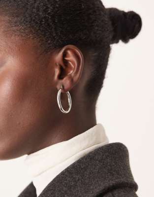 DesignB London - Creolen in Silberoptik, 33 mm