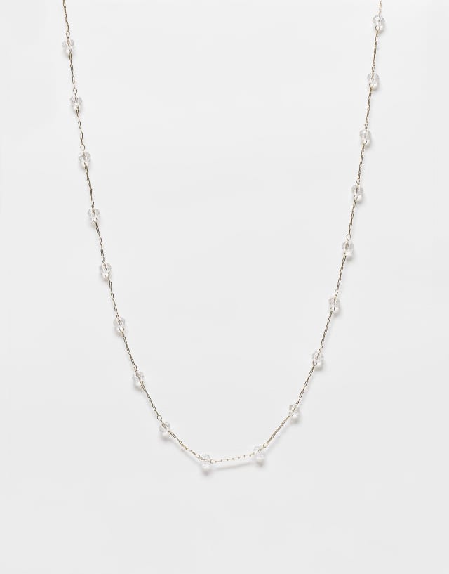 DesignB London crystal dot dash necklace in gold tone