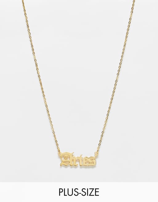 DesignB London Curve - Collana in acciaio inossidabile color oro con scritta 