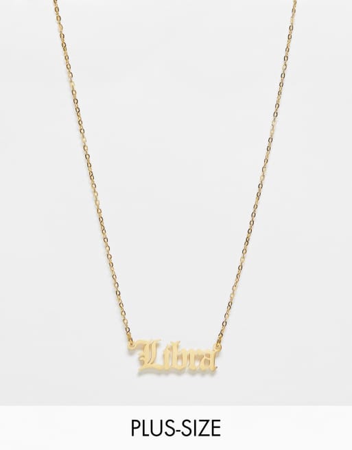 DesignB London Curve - Collana in acciaio inossidabile color oro con scritta 