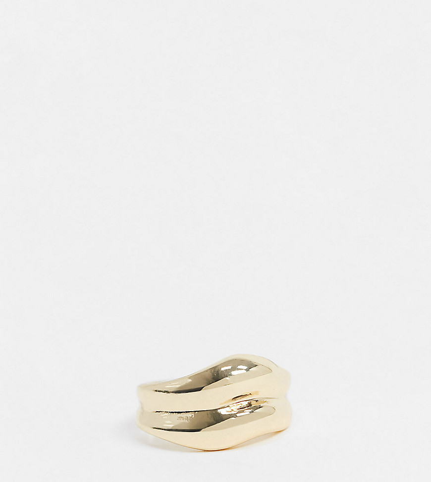 DesignB London Curve - Dubbele ring in goud